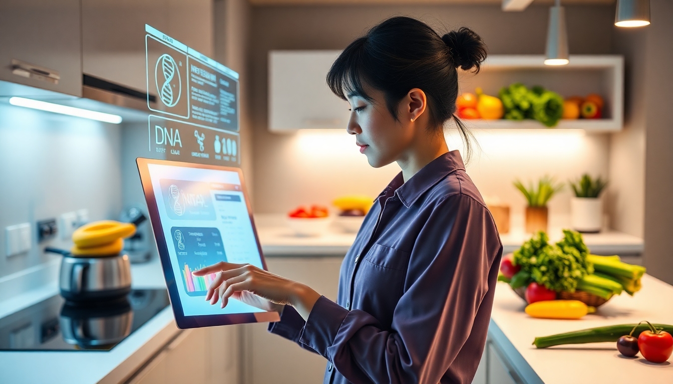 DNA検査とパーソナライズド栄養管理のイメージ